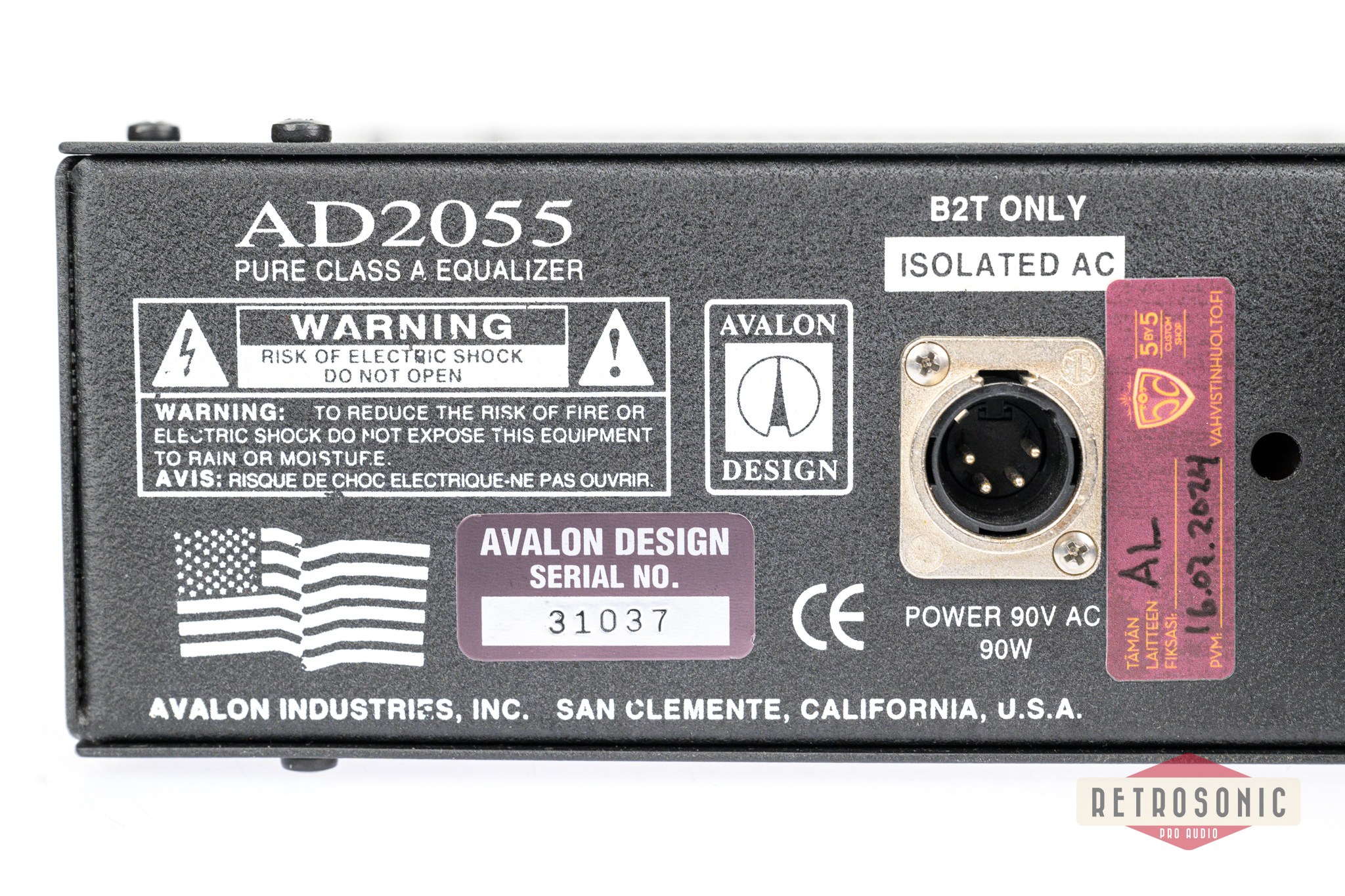 Avalon AD2055 Dual Mono Parametric EQ