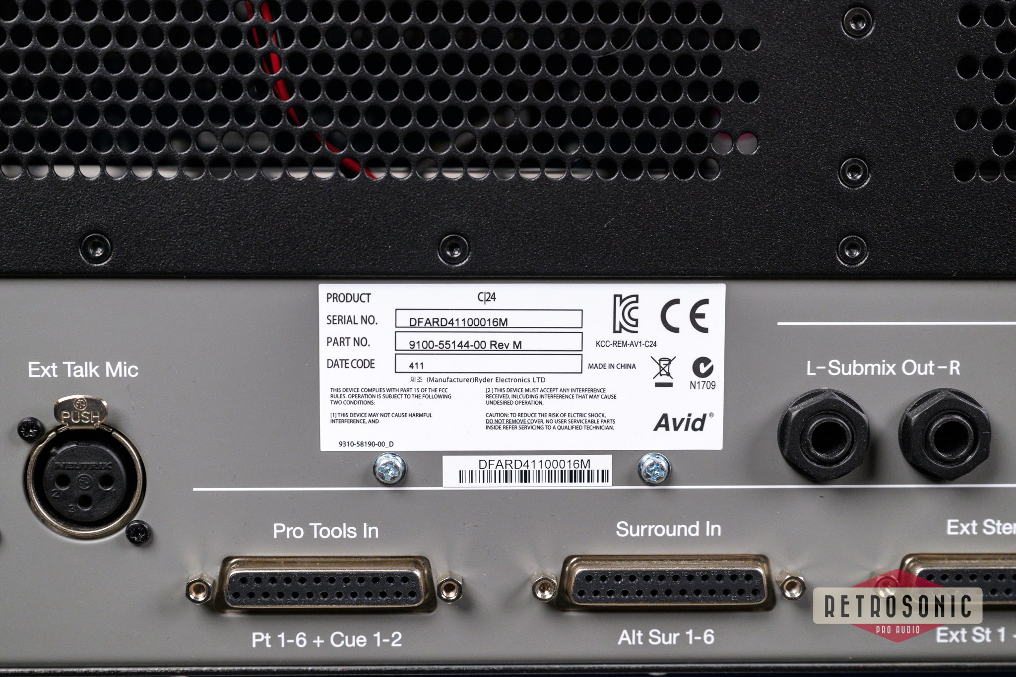 Avid C24 Pro Tools Control Surface Rev M