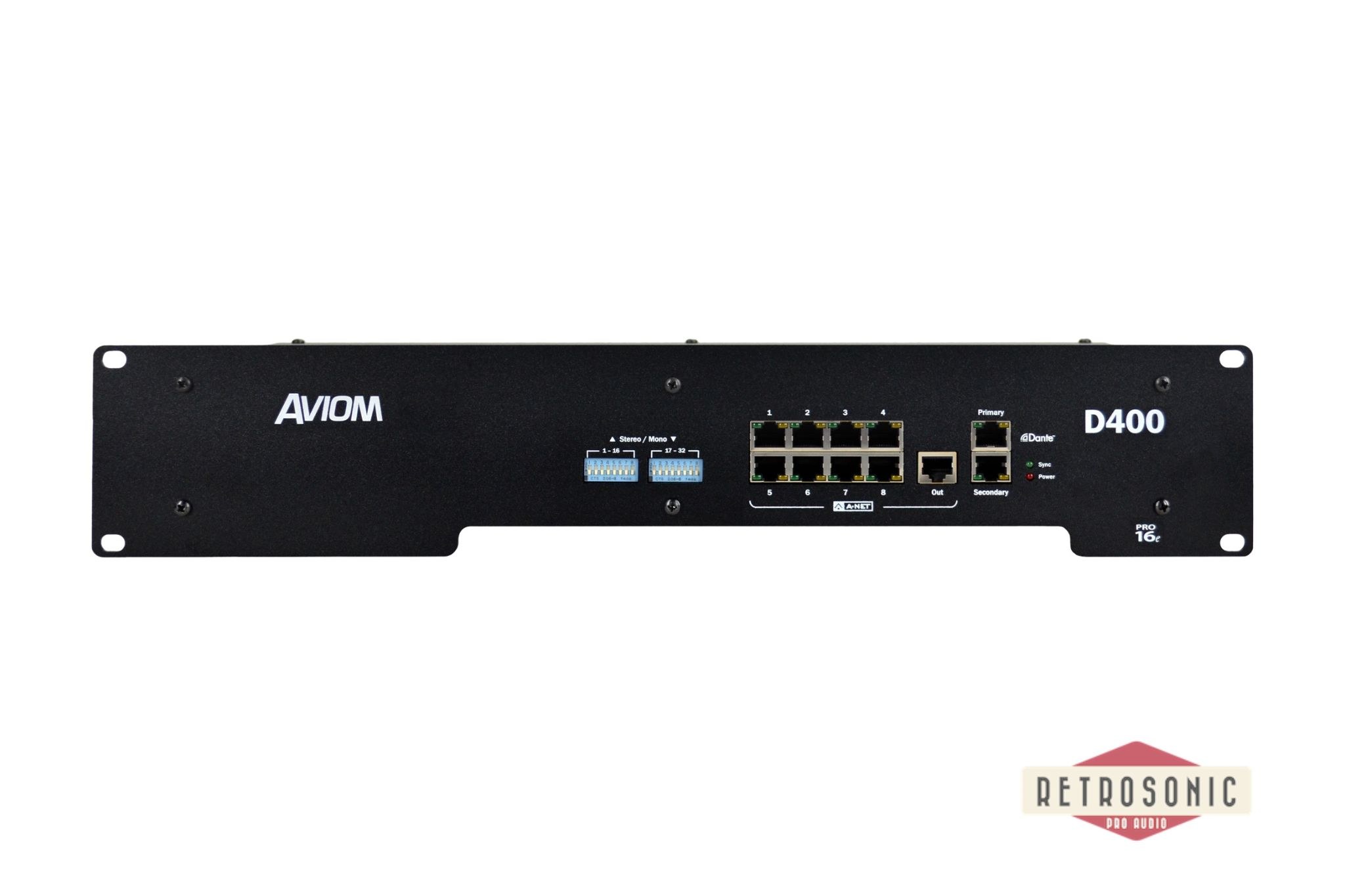 Aviom D400D A-Net Distributor, with Dante interface