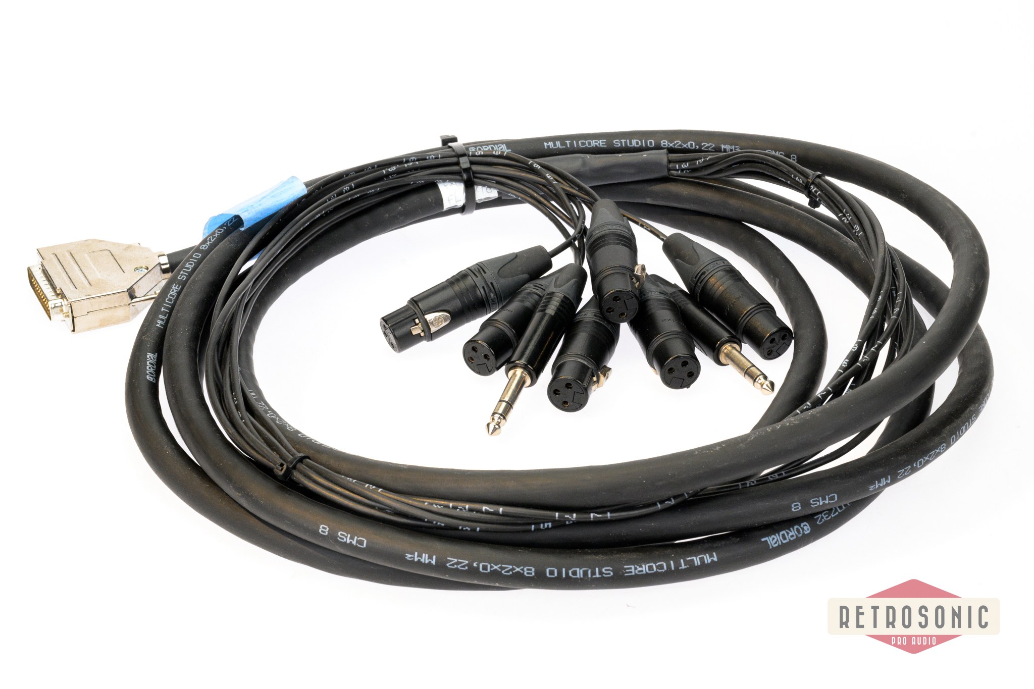 Cordial CMS 8 multipair DB25-2 x Neutrik TRS + 6xXLR-F. 3.3m