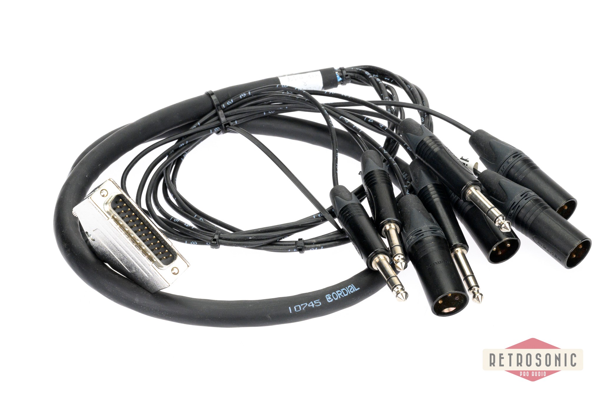 Cordial CMS 8 multipair DB25-4 x Neutrik TRS + 4xXLR-M. 1.2m