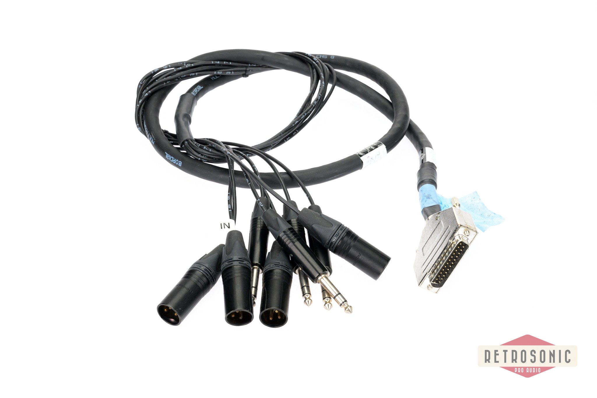 Cordial CMS 8 multipair DB25-4 x Neutrik TRS + 4xXLR-M. 1m