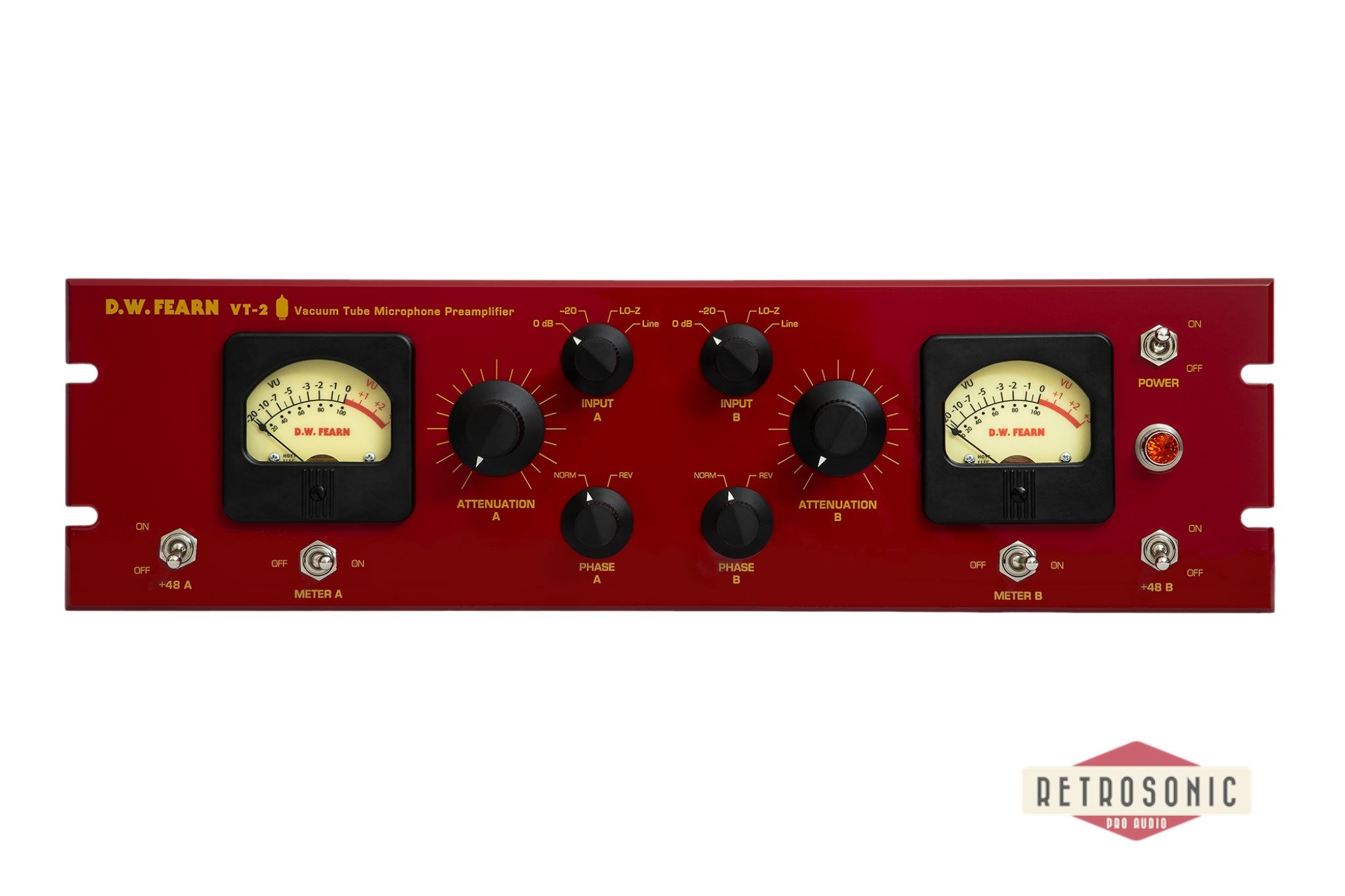 DW Fearn VT-2 Dual Channel Tube Microphone Preamplifier