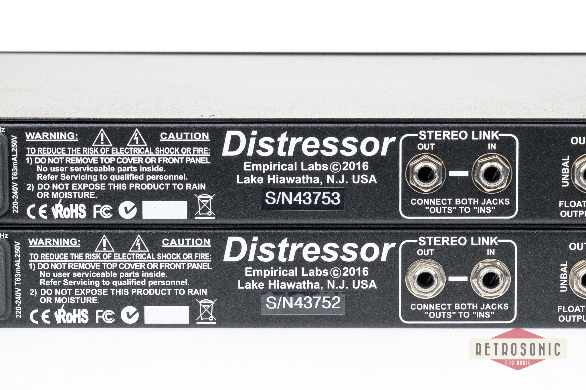 Empirical Labs EL8X Distressor Stereo Pair