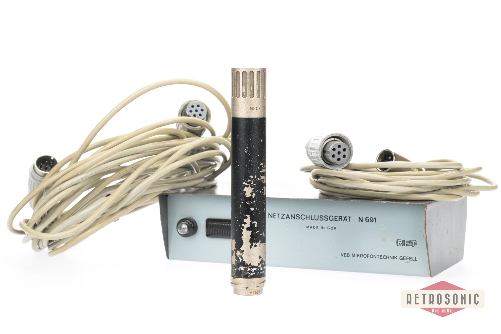 Gefell RFT MV692/M94 Cardioid 12Volt Condenser Microphone, N691 PSU