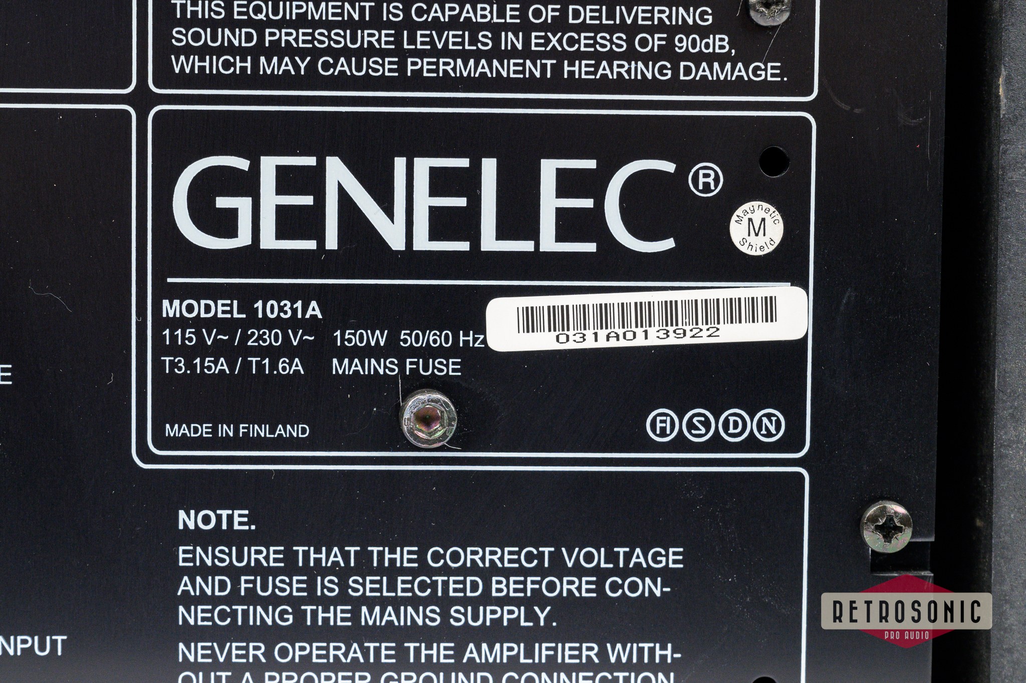 Genelec 1031A Active 2-way Studio Monitor single