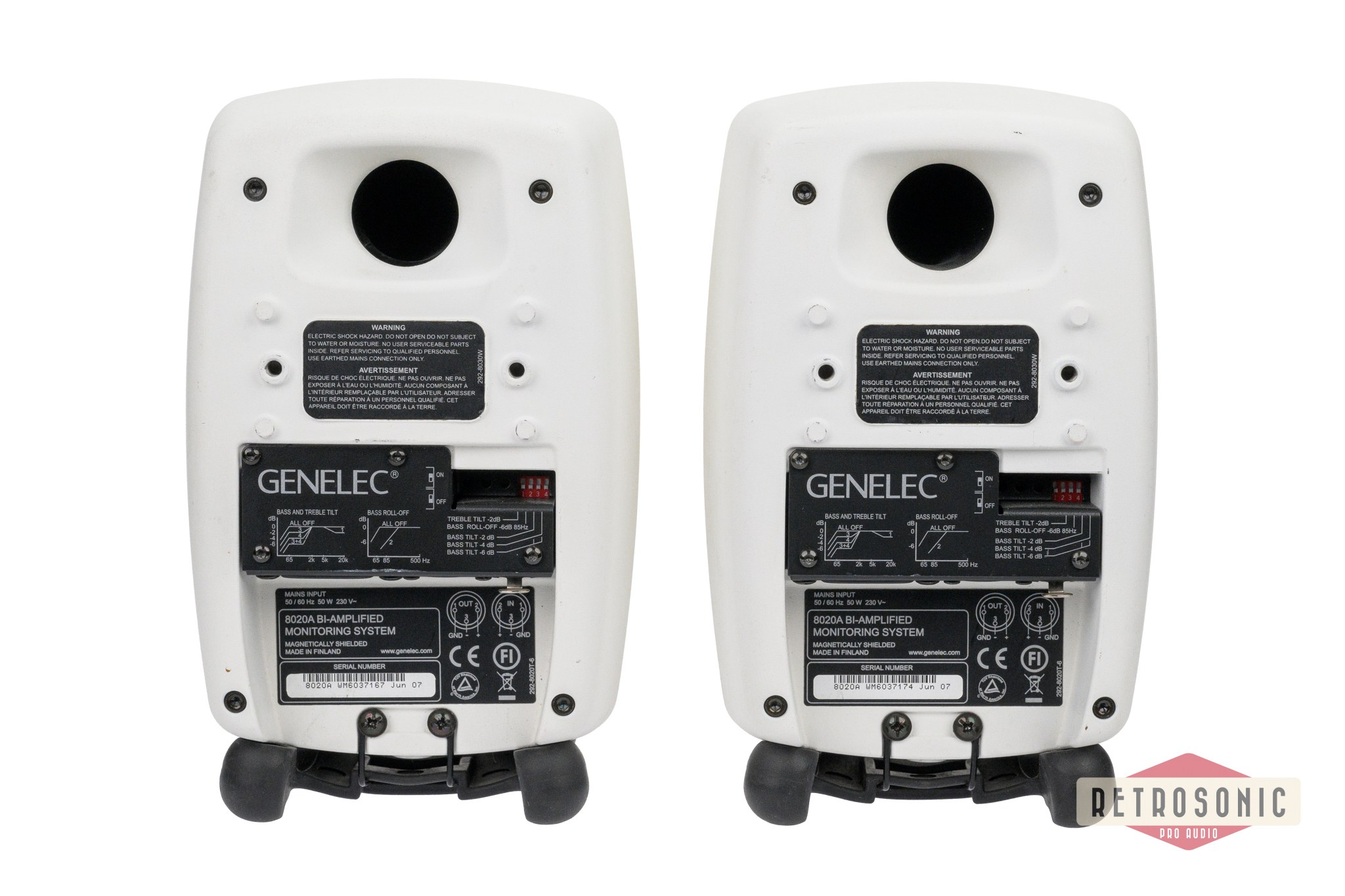 Genelec 8020 Active Studio Monitor pair white