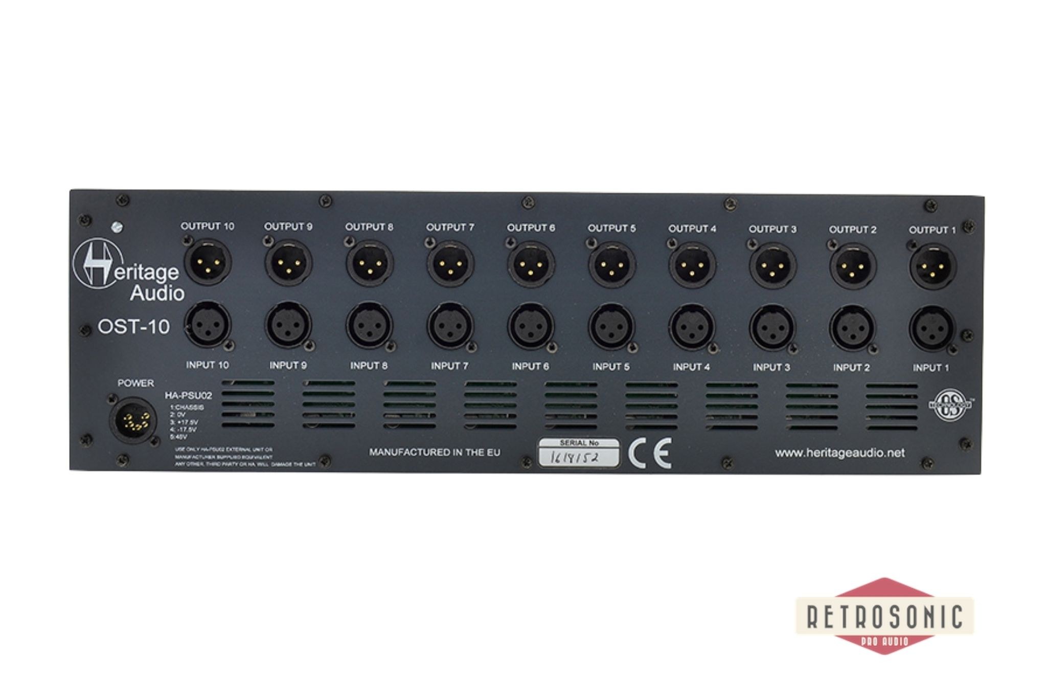 Heritage Audio OST 10 V2 500 Series 10-slot rack