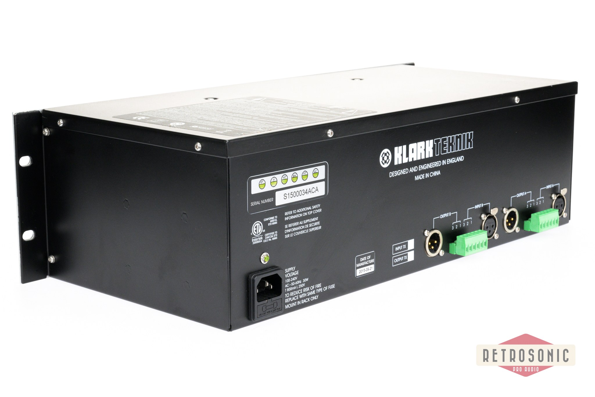 Klark Teknik DN370 Dual 30-Band Graphic Equalizer