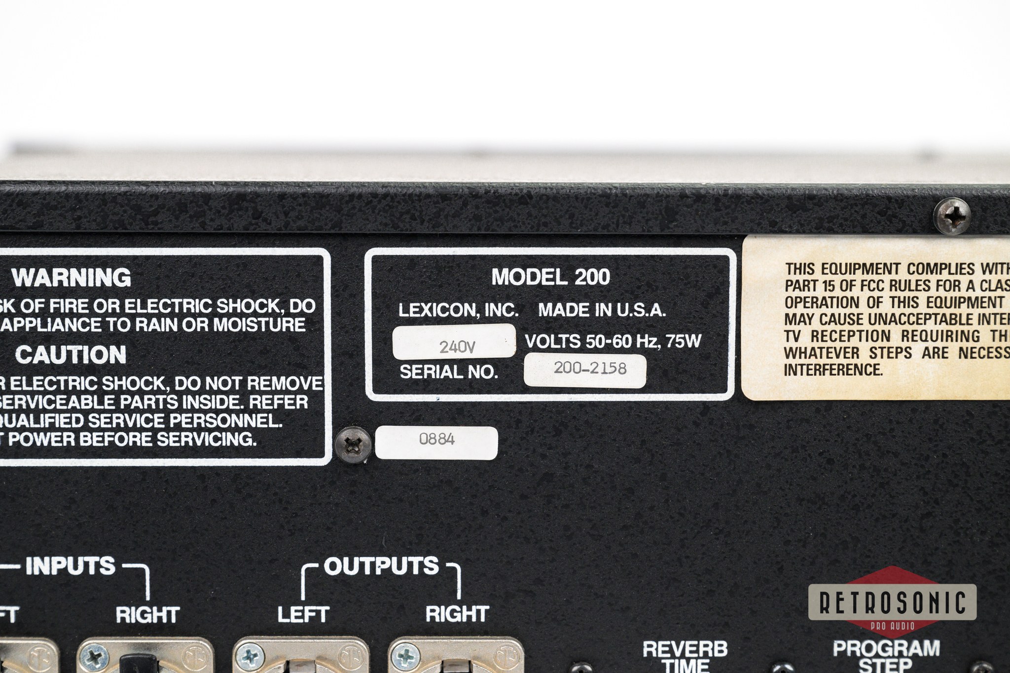 Lexicon Model 200 Digital Reverberator #200-2158