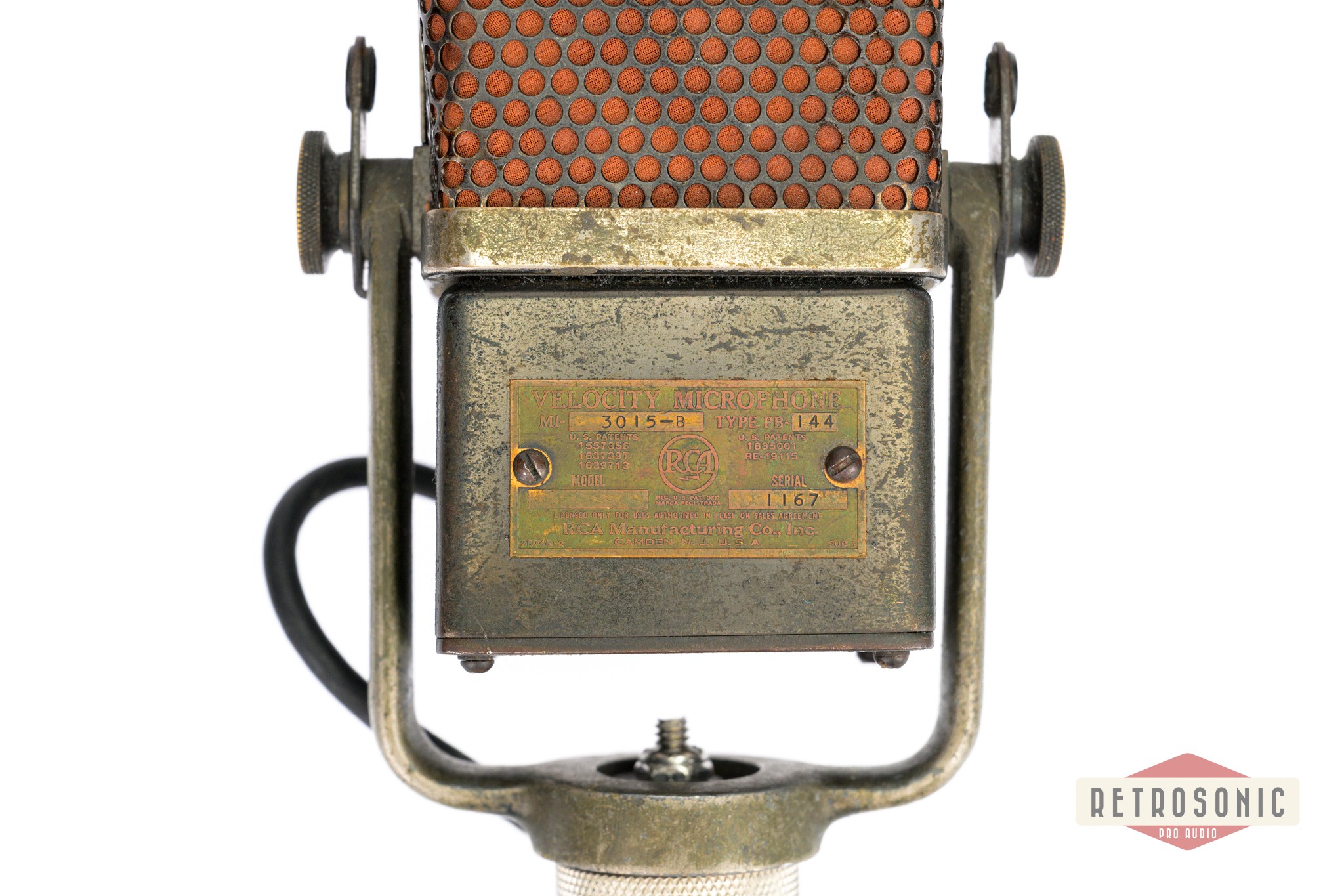 RCA Type Photophone PB 144, MI-3015-B Vintage Ribbon Mic year 1936