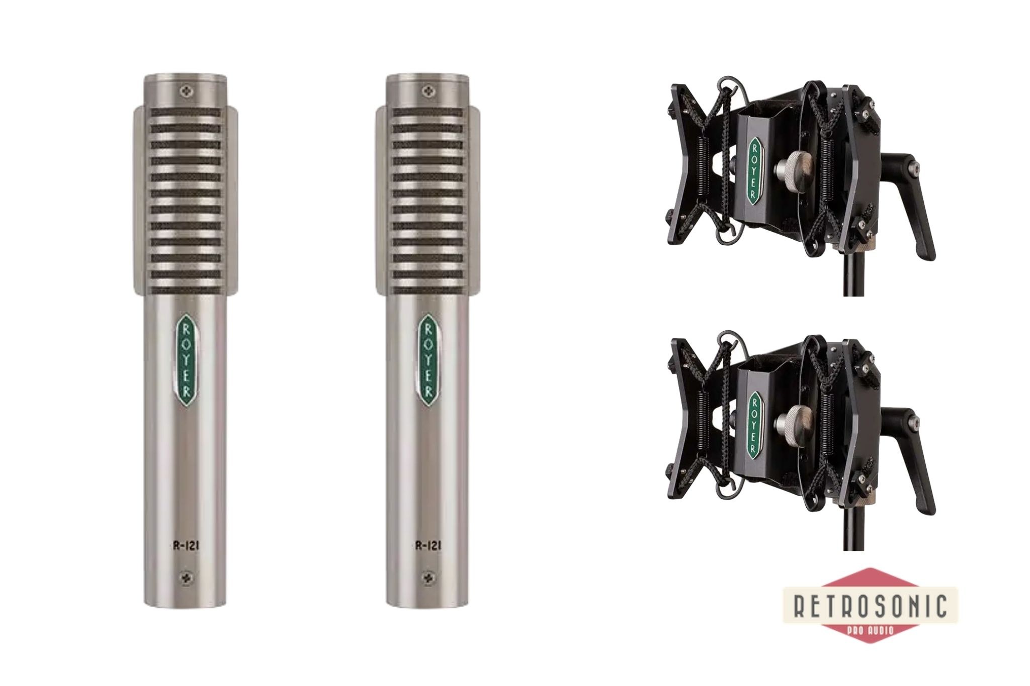 Royer R-121 Matched Pair with 2 x RSM- SS1 Sling Shock Mounts