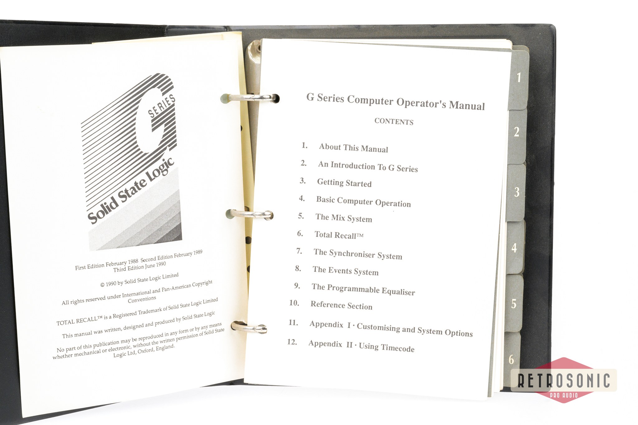 Solid State Logic SSL 4000 G Series Computer Operators Manual 1990