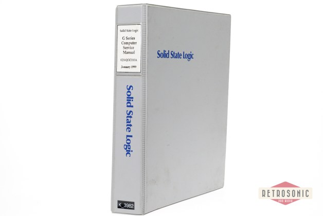 Solid State Logic SSL G-Series Computer Service Manual  Jan 1999