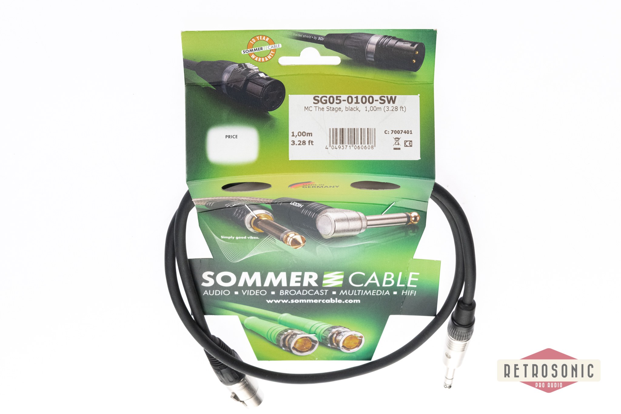 Sommer Mic Cable Stage 22 Highflex, XLR-F / Jack, NEUTRIK 1m black