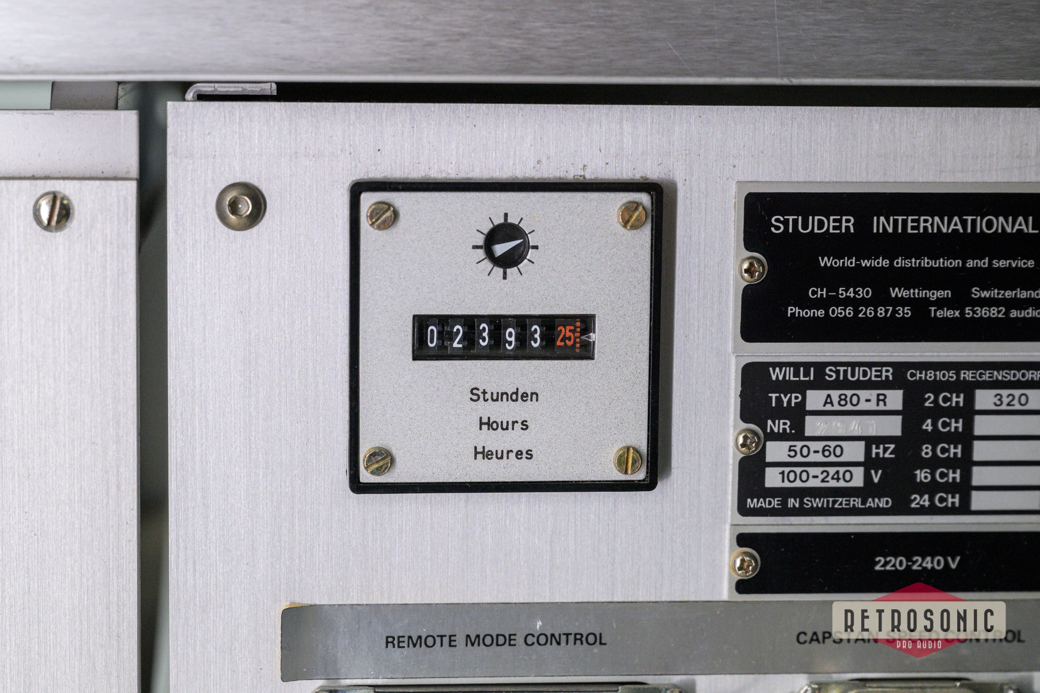 Studer A80-R 1/4 inch master tape recorder # 2941