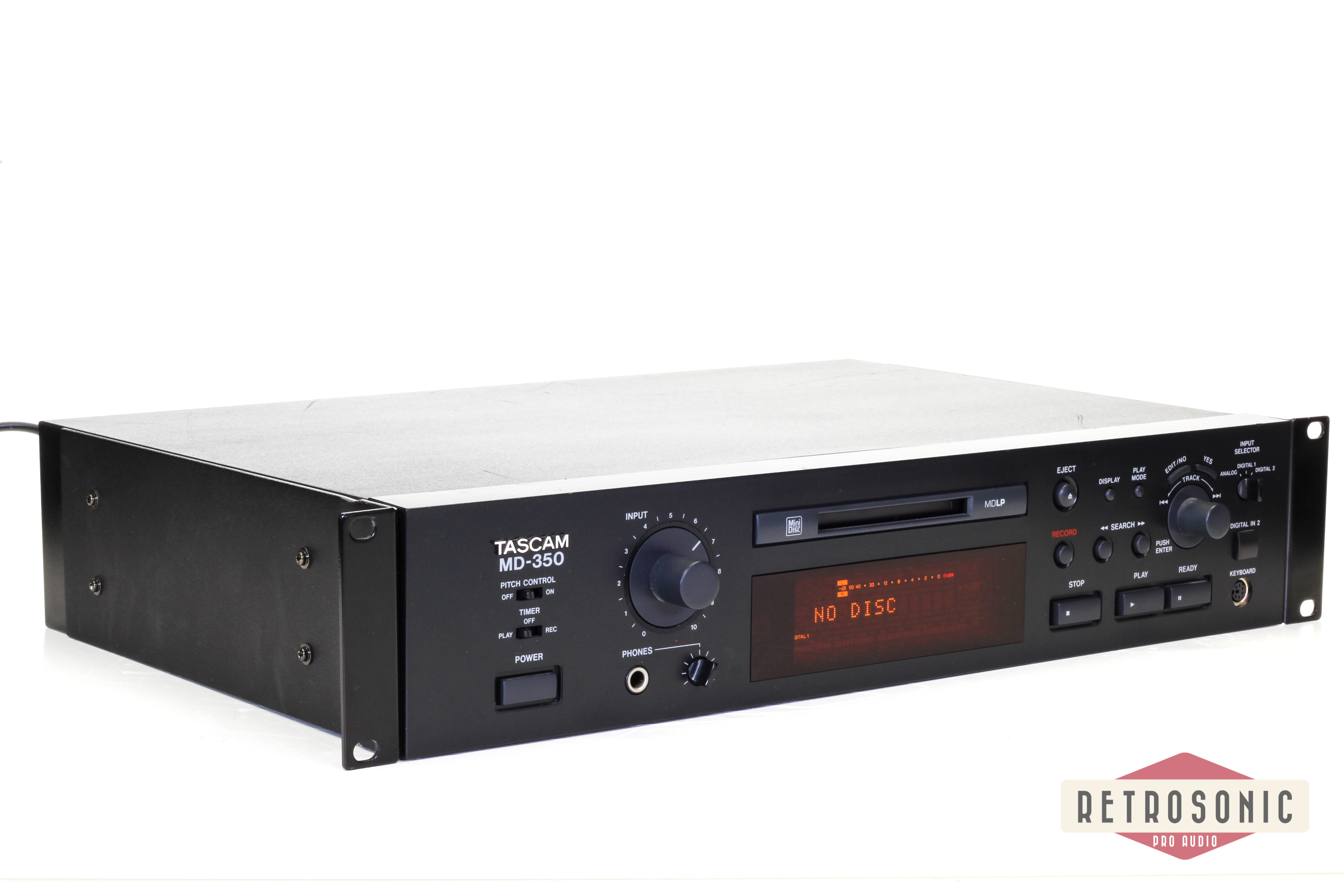 Tascam MD-350 Minidisk Rec/Player, RCA and XLR-balanced, Optical Digital I/O