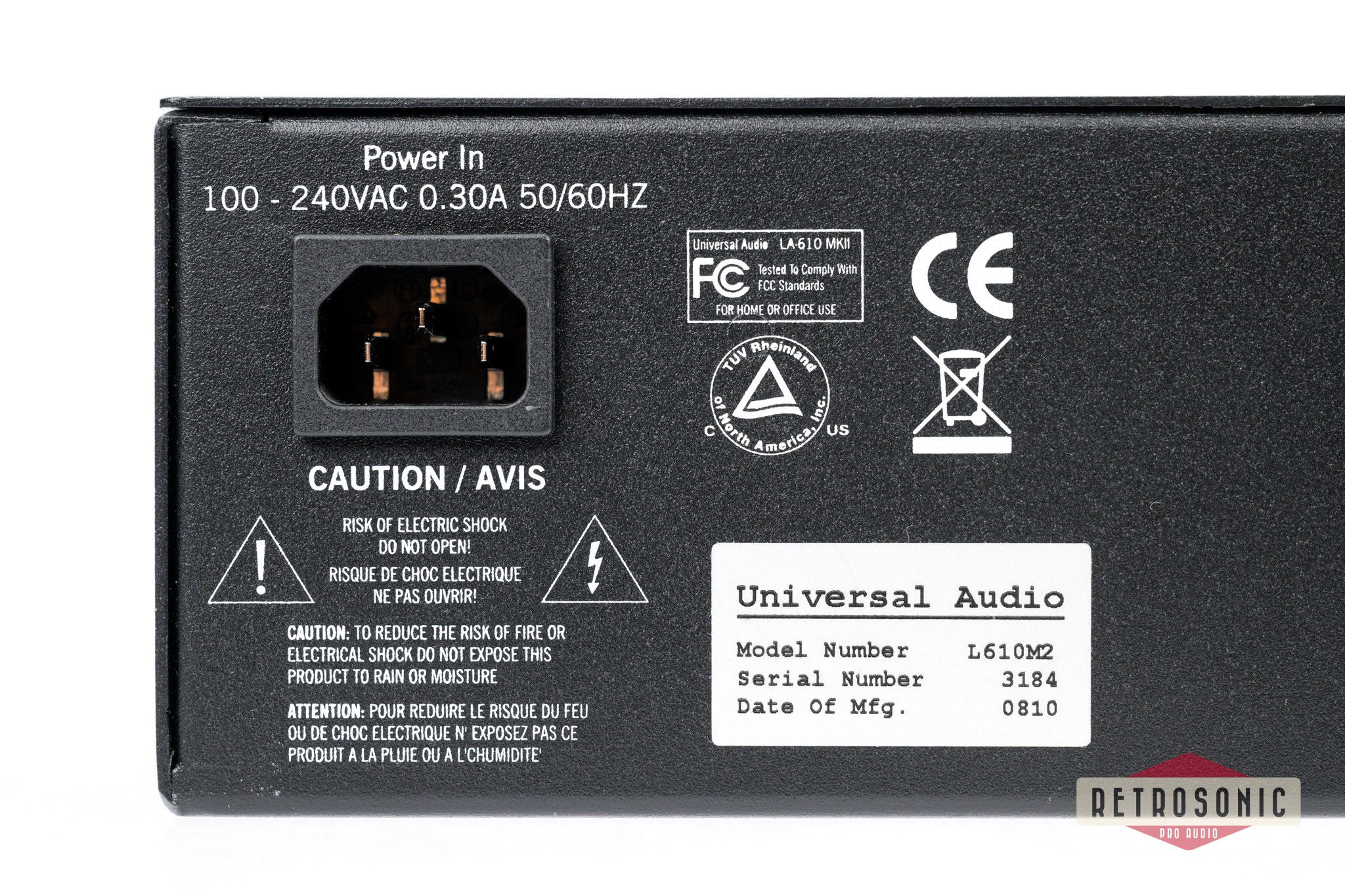 Universal Audio LA-610 Mk II Classic Tube Recording Channel